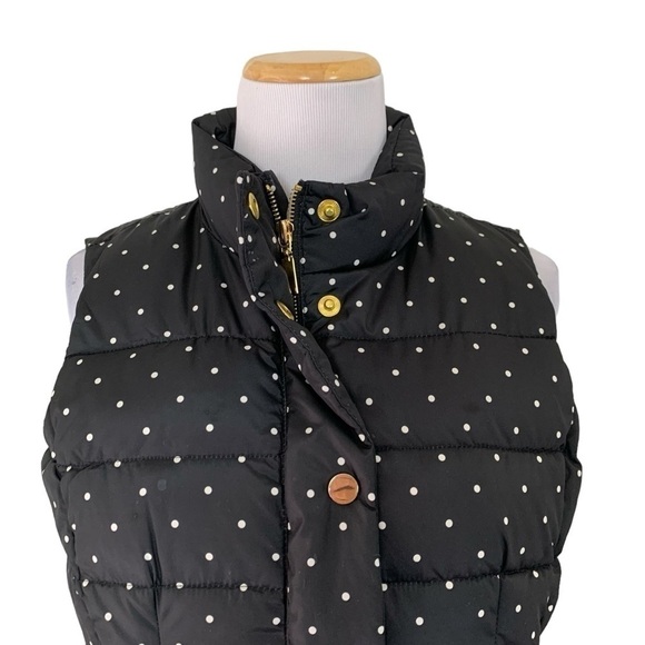 Charter club black and white polkadot puffer vest Full Zip Pockets Sz Petite S - Picture 5 of 16